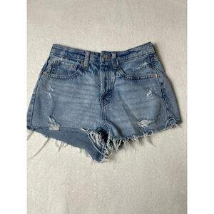 Women's Wild Fable Jean Shorts Size 0 Blue Distressed Cutoff